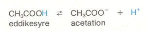 eddikesyre reaktion